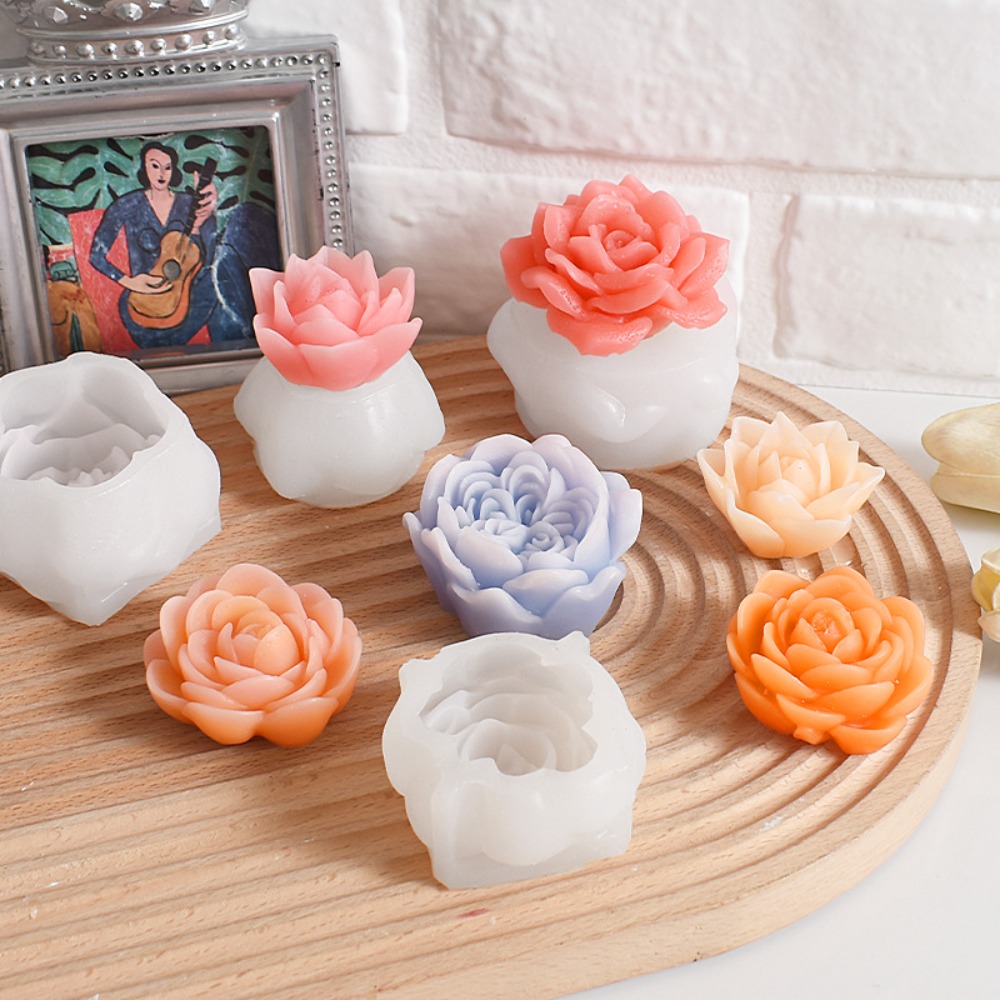 Candle Making Austin - Cetakan Silikon Lilin Mawar 3D Kelopak