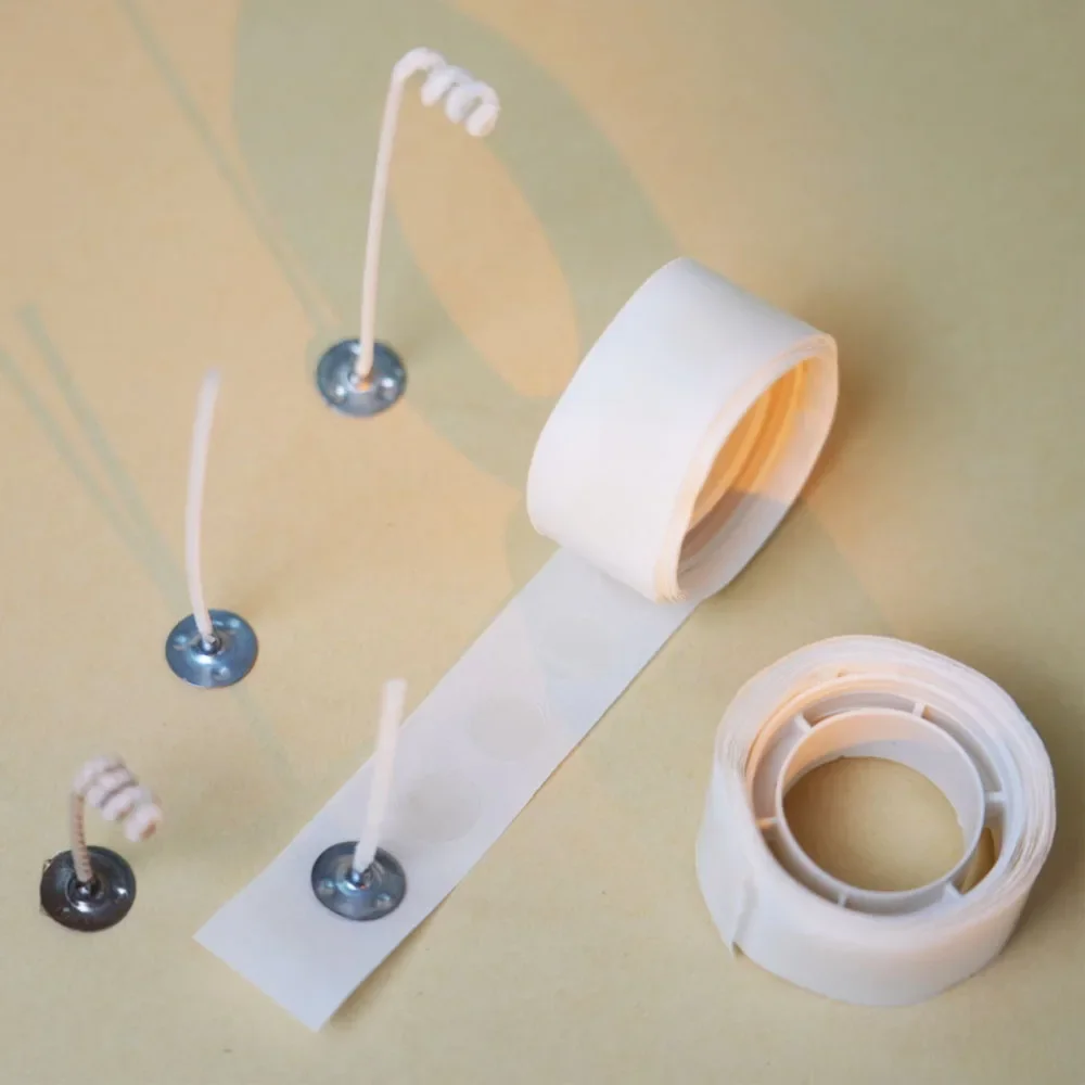 Candle Making Wicks - 100 titik/gulungan stiker sumbu lilin 10mm,