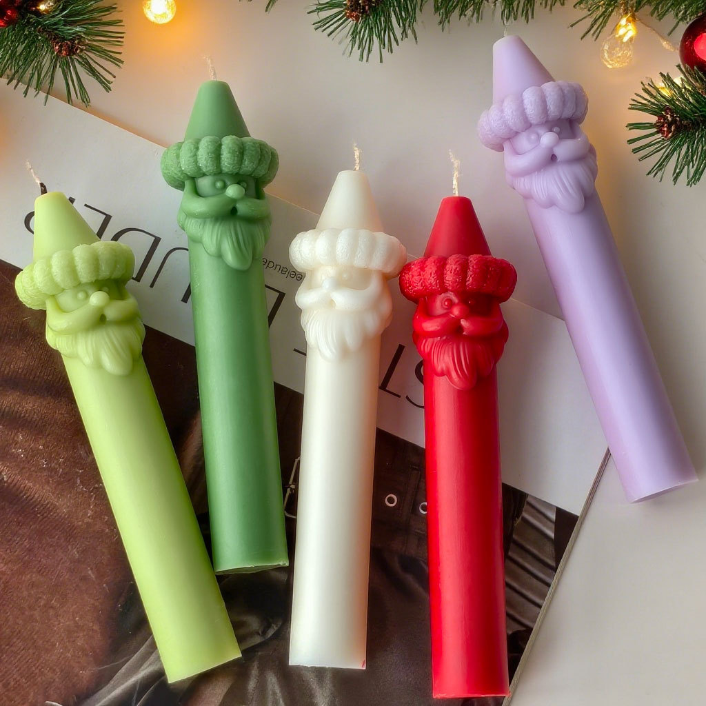 Xmas Candle Making - Cetakan Silikon Tongkat Panjang Jenggot Santa