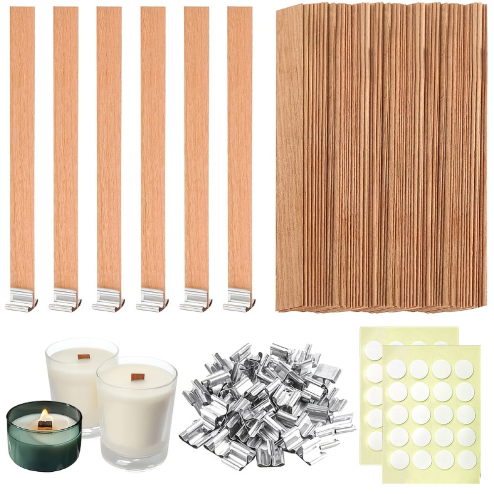 Candle Making Wicks - 100 Buah Sumbu Kayu dengan Kit