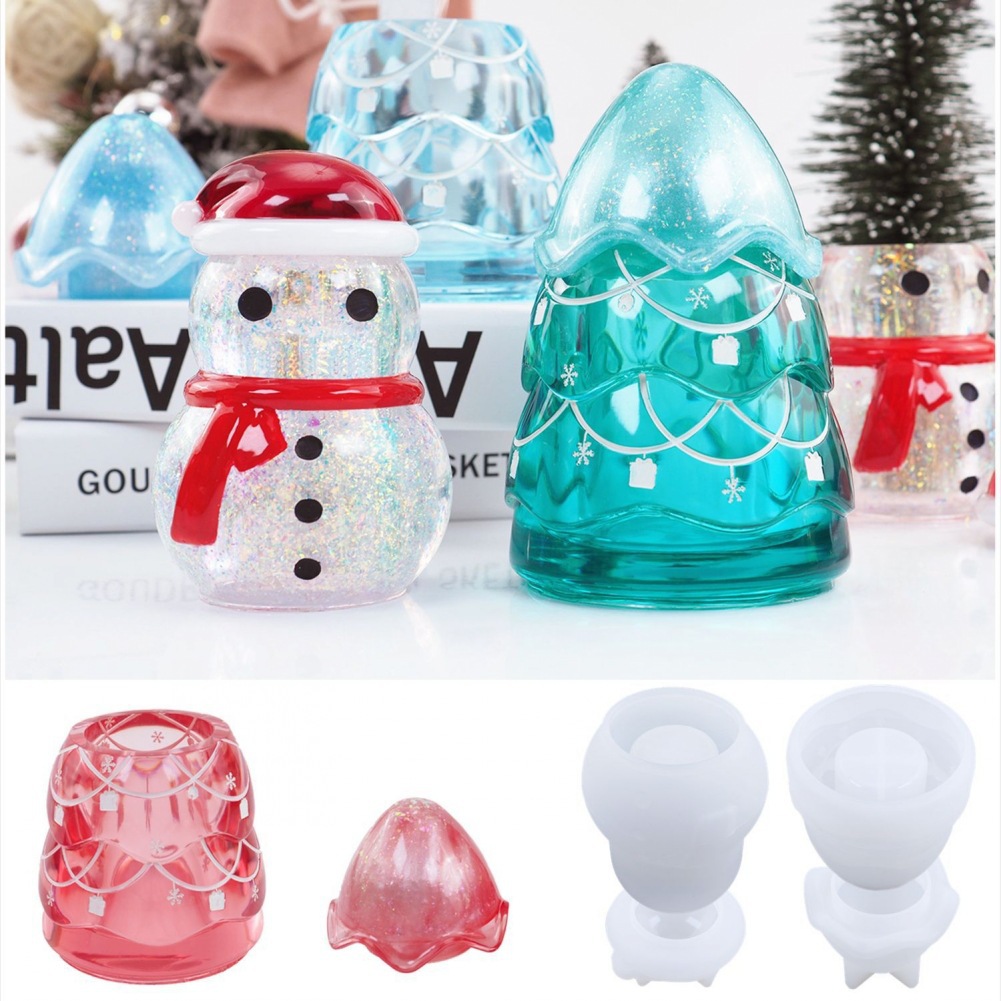 Kraft Box Candle - Toples penyimpanan Natal Epoxy Resin cetakan