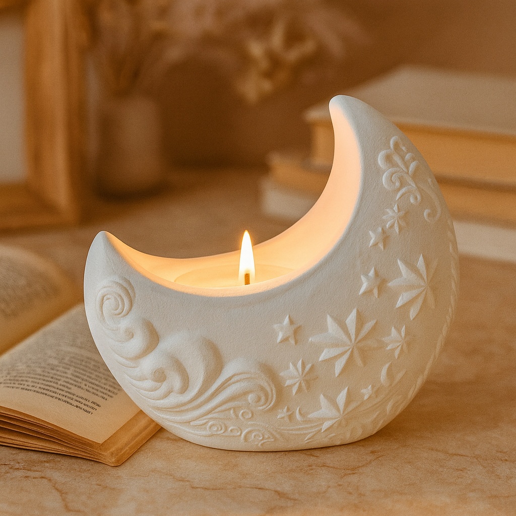 Candle Making Process - Cetakan Resin Gipsum Bulan 3D untuk