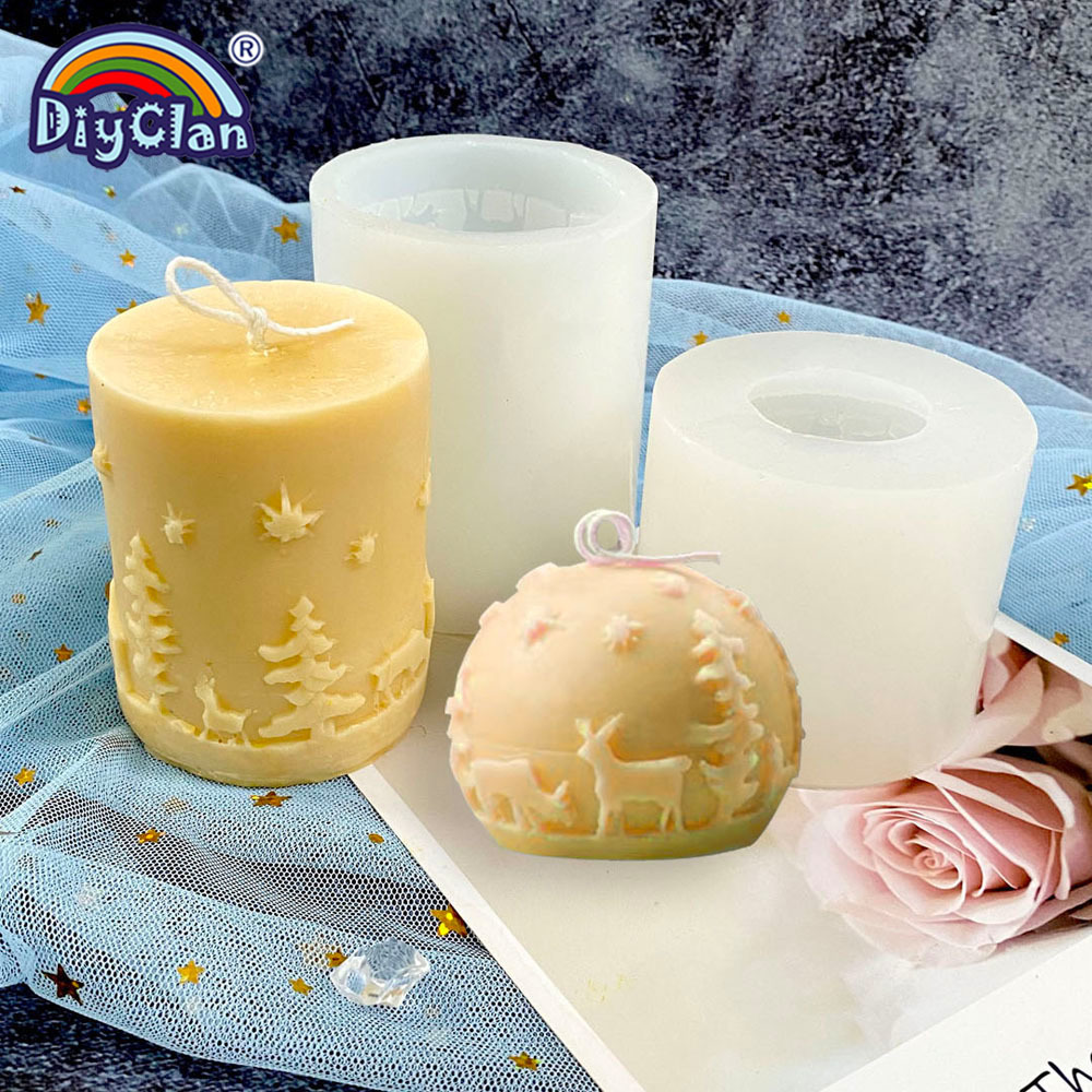 Xmas Candle Making - Cetakan Pembuatan Lilin Natal Sabun Silikon