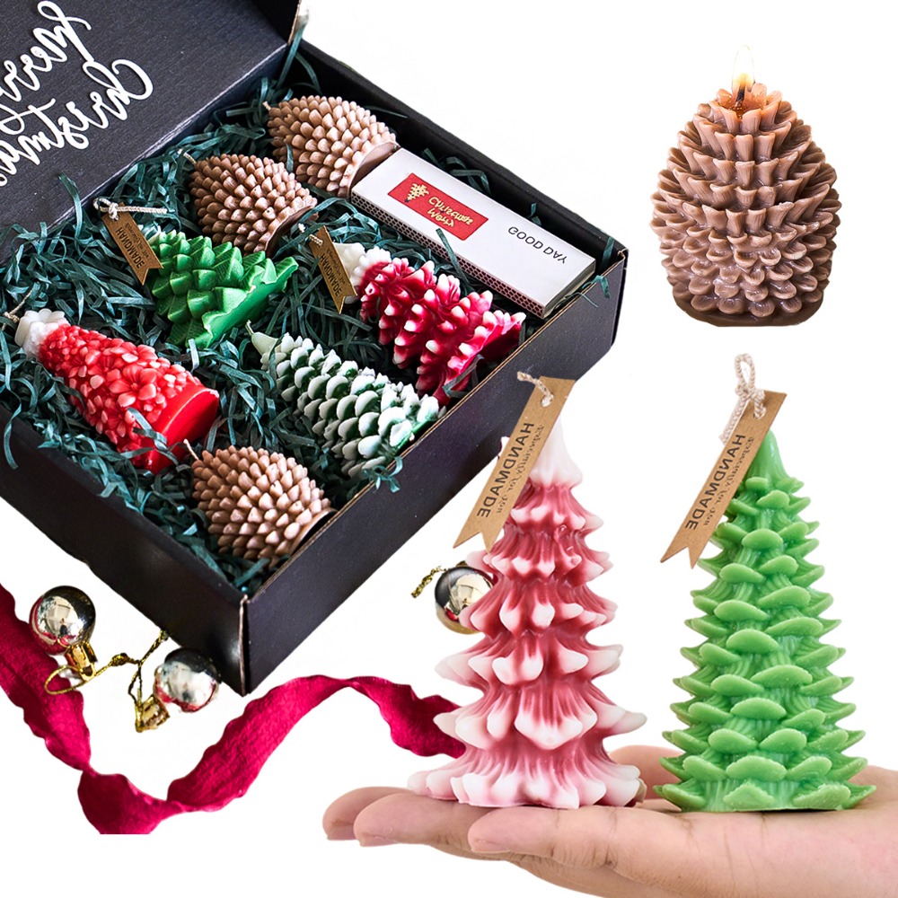 Xmas Candle Making - Cetakan Lilin Silikon Pohon Natal DIY,