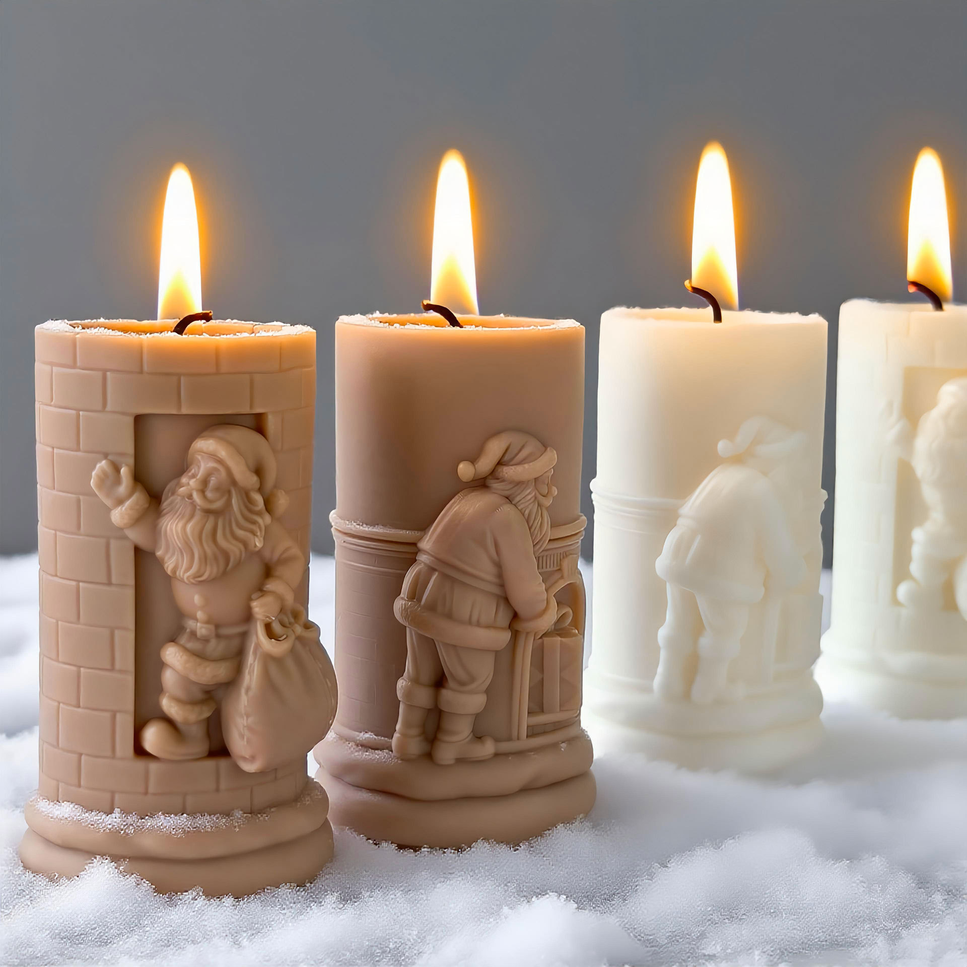 Xmas Candle Making - Cetakan Lilin Natal Santa Claus Silinder