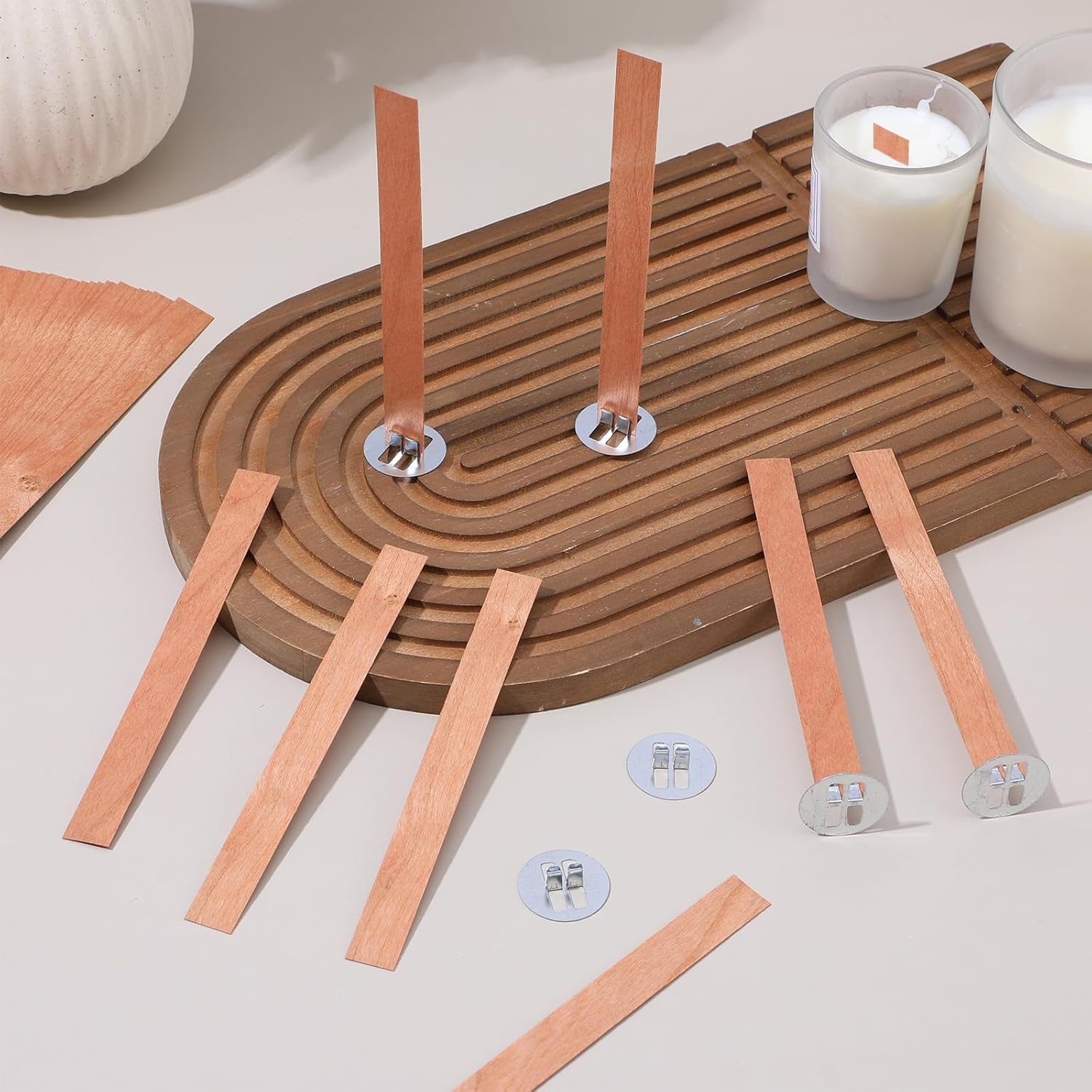 Candle Making Wicks - 60 Buah Sumbu Kayu untuk Pembuatan