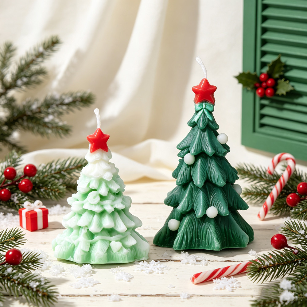 Cetakan Lilin Silikon Pohon Na - Xmas Candle Making ulasan dan harga