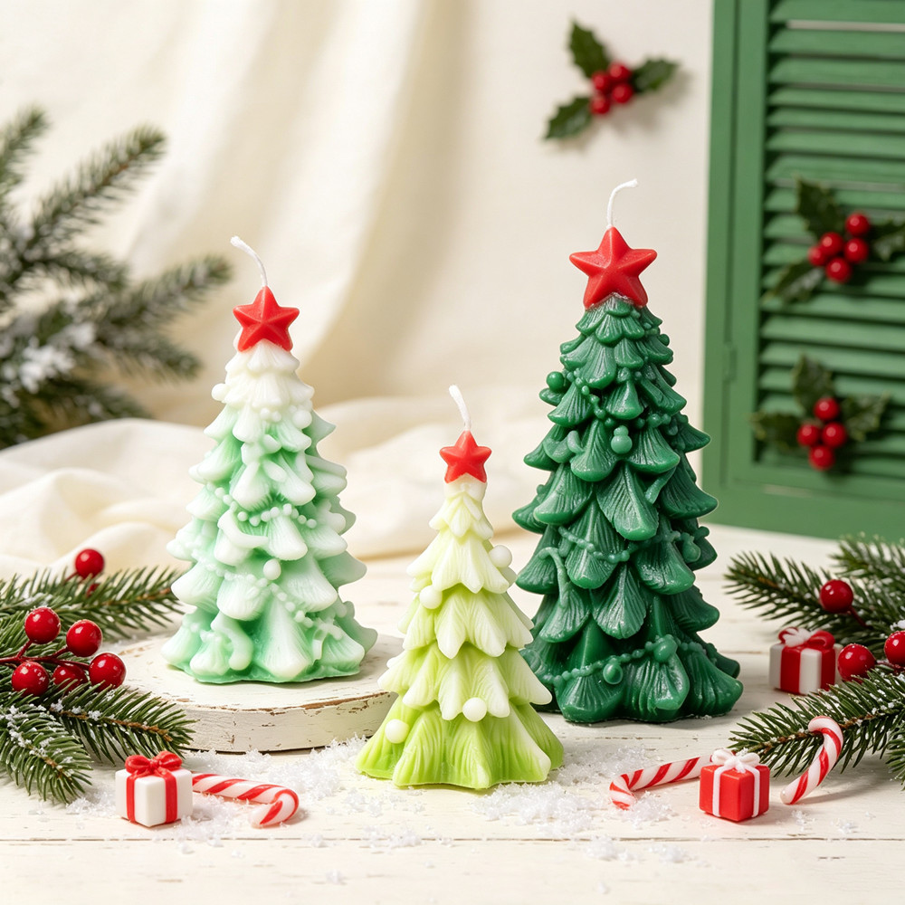 Cetakan Lilin Silikon Pohon Na - Xmas Candle Making ulasan dan harga