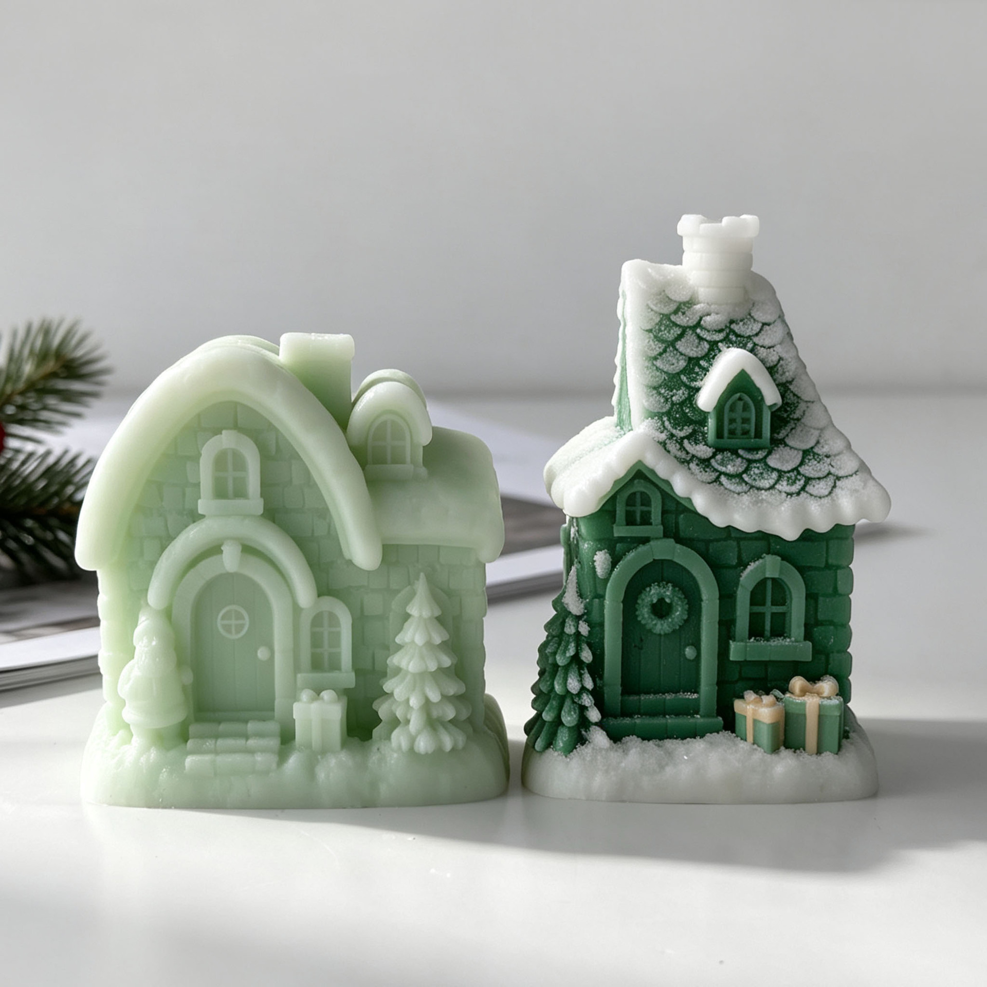 Cetakan Silikon Rumah Salju Na - Xmas Candle Making ulasan dan harga