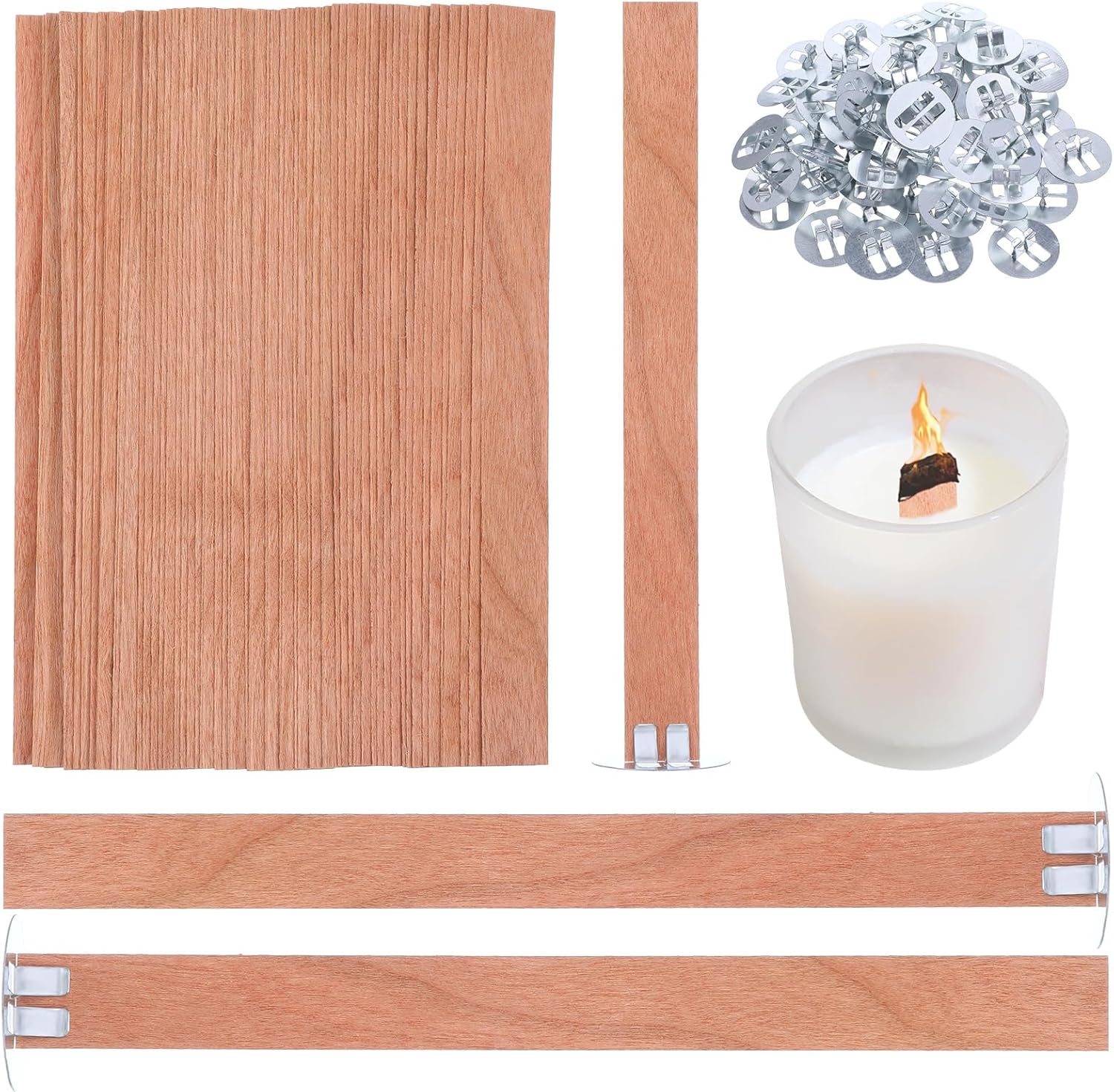 60 Buah Sumbu Kayu untuk Pembu - Candle Making Wicks ulasan dan harga