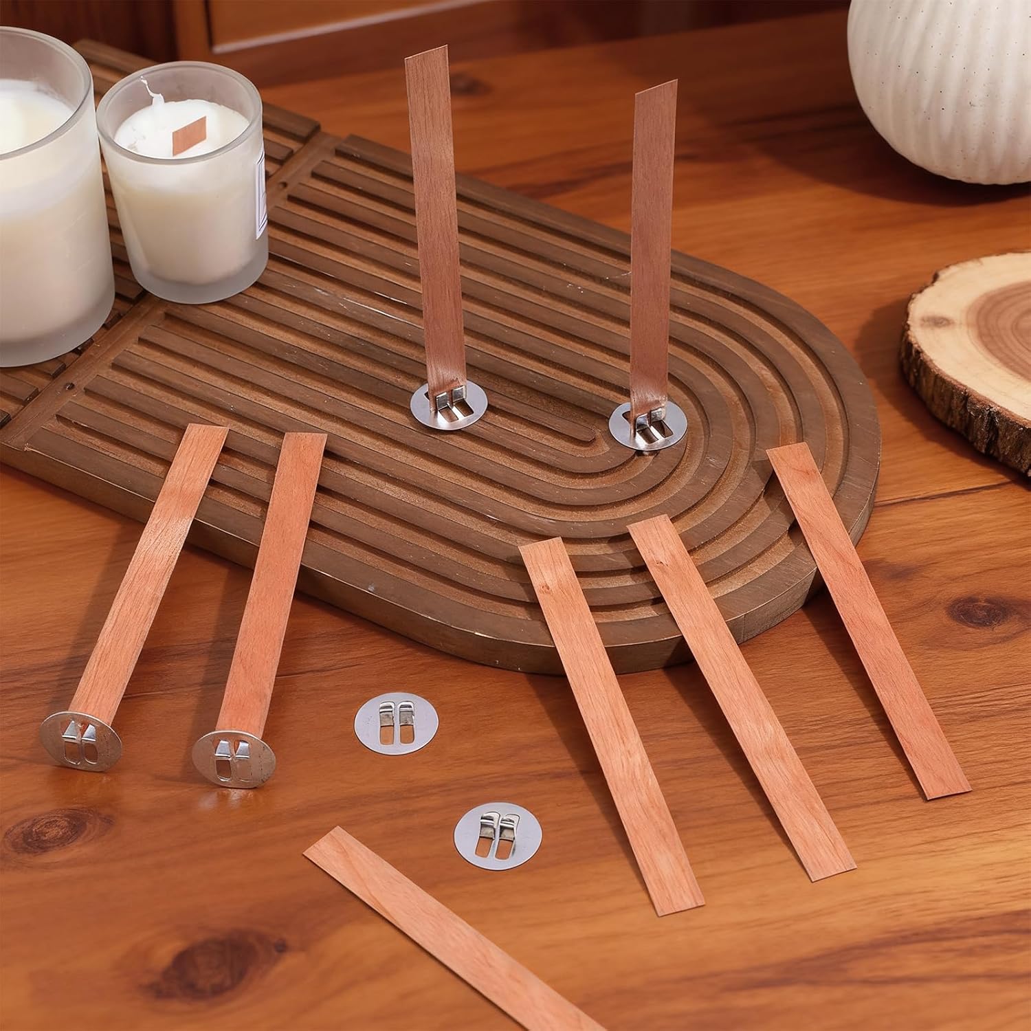 60 Buah Sumbu Kayu untuk Pembu - Candle Making Wicks ulasan dan harga