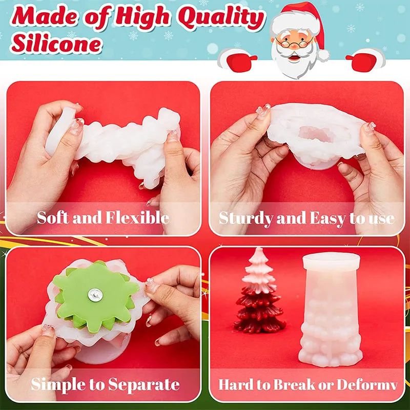 Cetakan silikon lilin berbentu - Xmas Candle Making ulasan dan harga