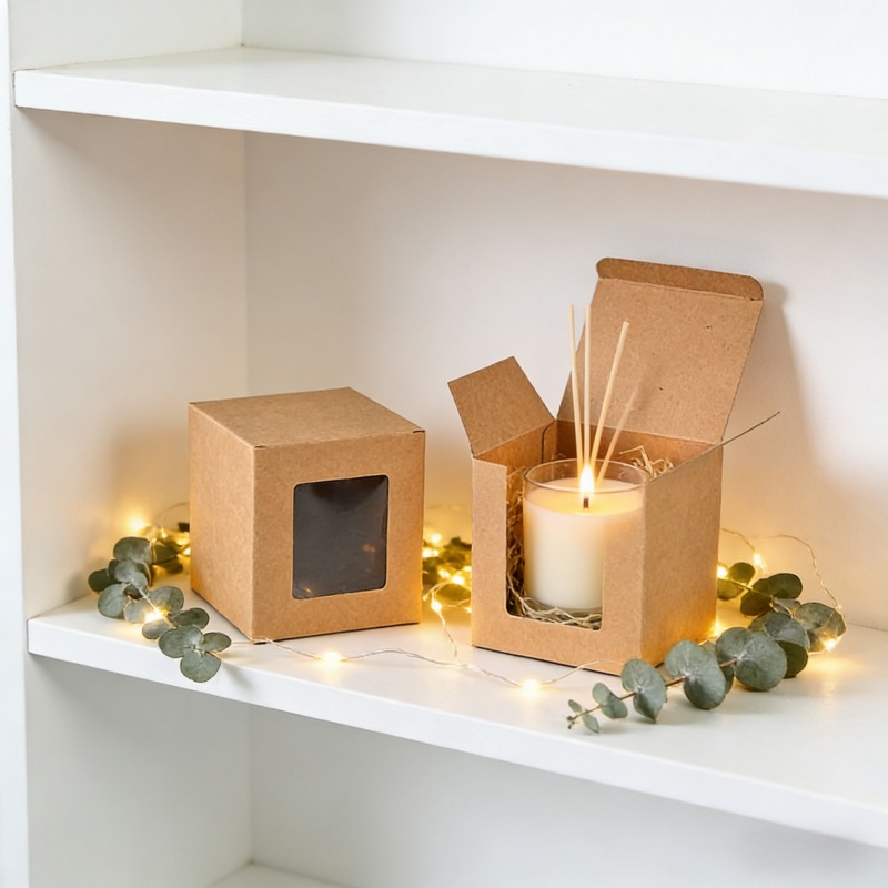 Kotak Kertas Kraft Coklat deng - Kraft Box Candle ulasan dan harga